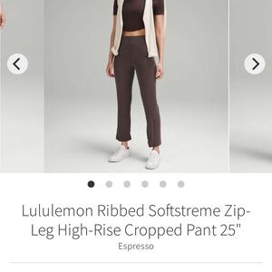 Lululemon Athletica Espresso Ribbed Cropped Pants